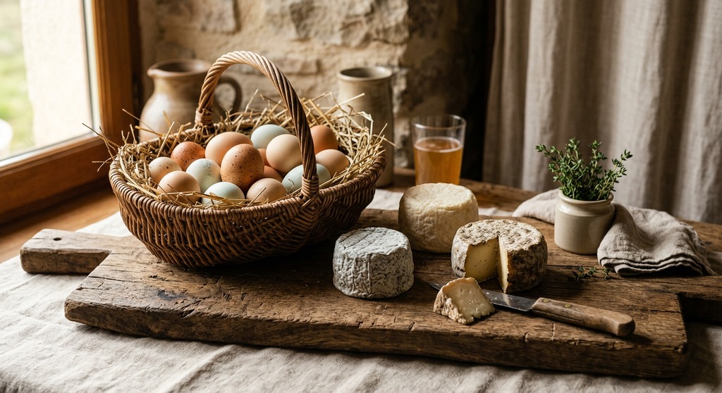 Fromages locaux et oeufs frais